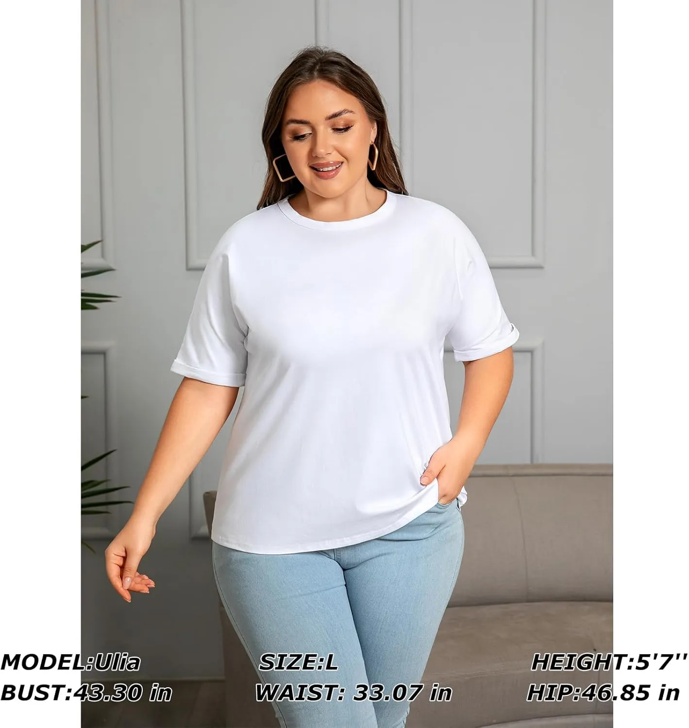 2 Pack Women's Oversized T Shirts 100% Cotton Short Sleeve Crewneck Summer Tops Casual Loose Basic Tee Shirts