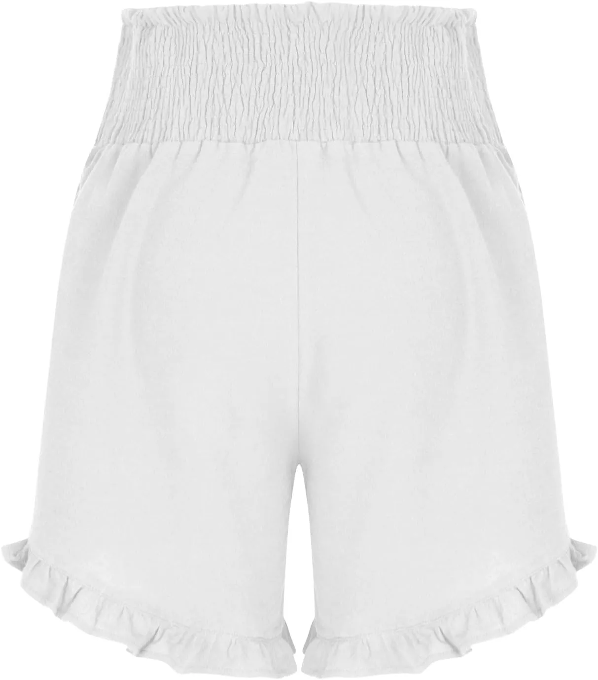 2024 Women's Tummy Control Yoga Shorts Summer Elastic Ruffled High Waist Running Pants Quick Dry Leisure Boho Shorts