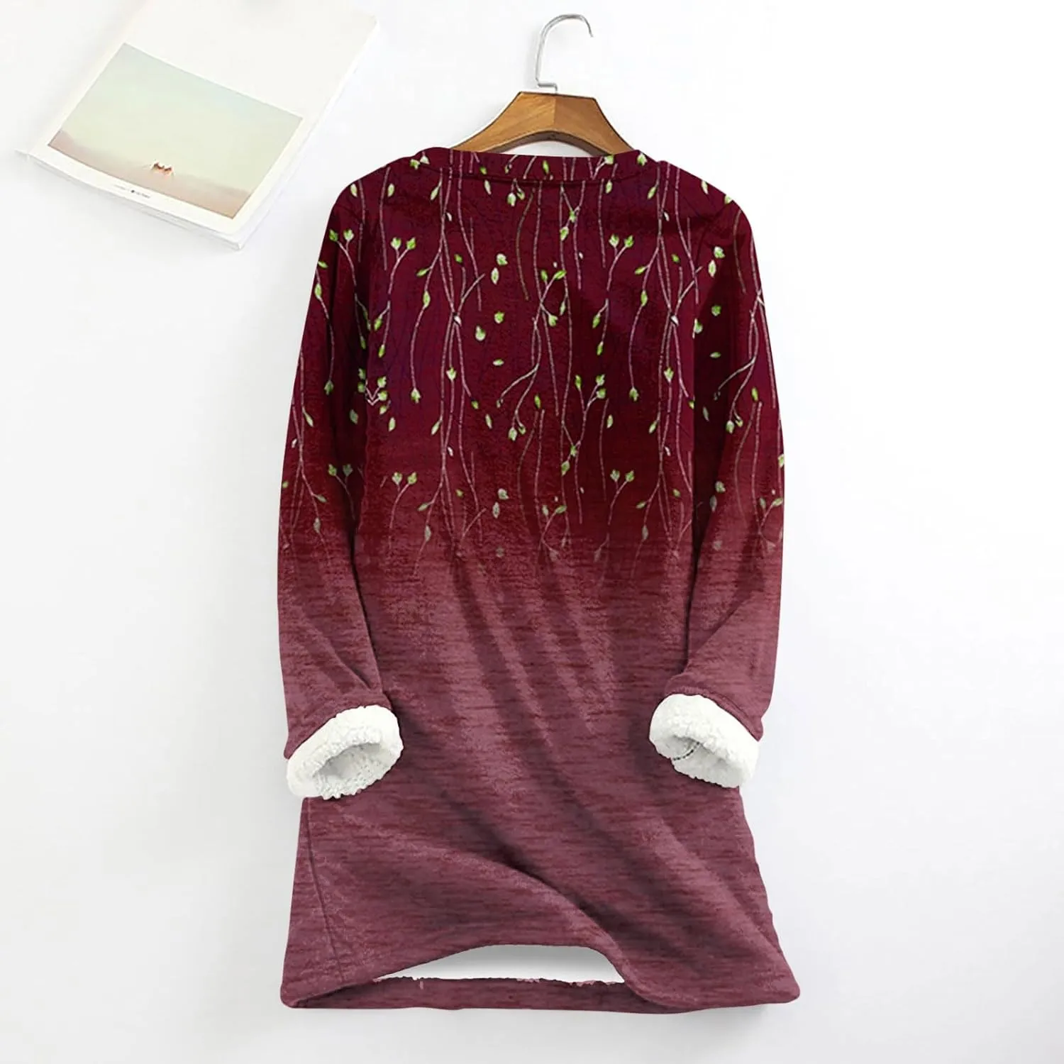 aihihe Sherpa Fleece Crewneck Sweatshirts Women 2024 Winter Warm Pullover Fleece Linend Thermal Long Sleeve Tops Loungewear