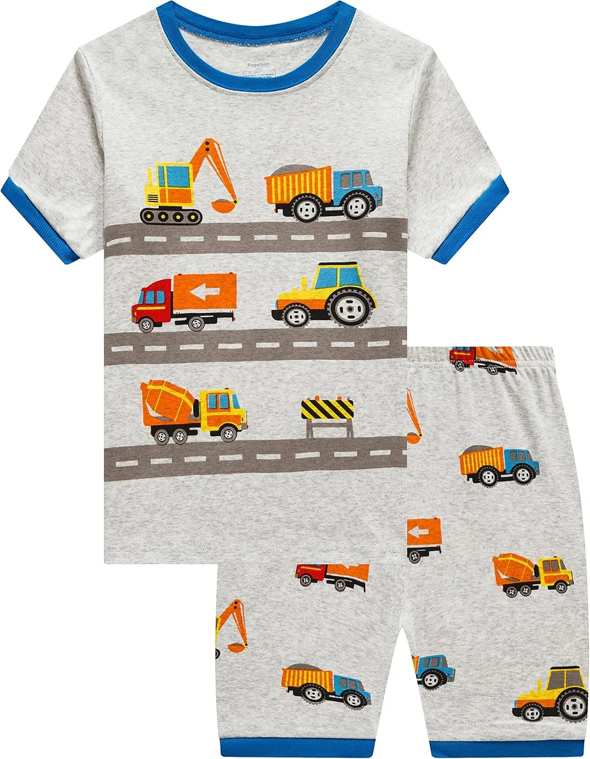 Akyzic Boys Pajamas 100% Cotton Planet Pjs Toddler 2 Piece Short Sleeve Sleepwear Summer Kids Clothes Set 3t-10t