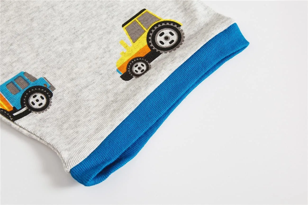 Akyzic Boys Pajamas 100% Cotton Planet Pjs Toddler 2 Piece Short Sleeve Sleepwear Summer Kids Clothes Set 3t-10t