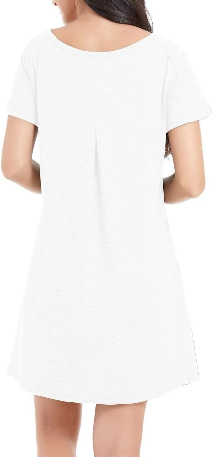 Alaster Women’s Casual Summer T Shirt Dress Loose Short Sleeve Tunic Dress with Pocket for Women