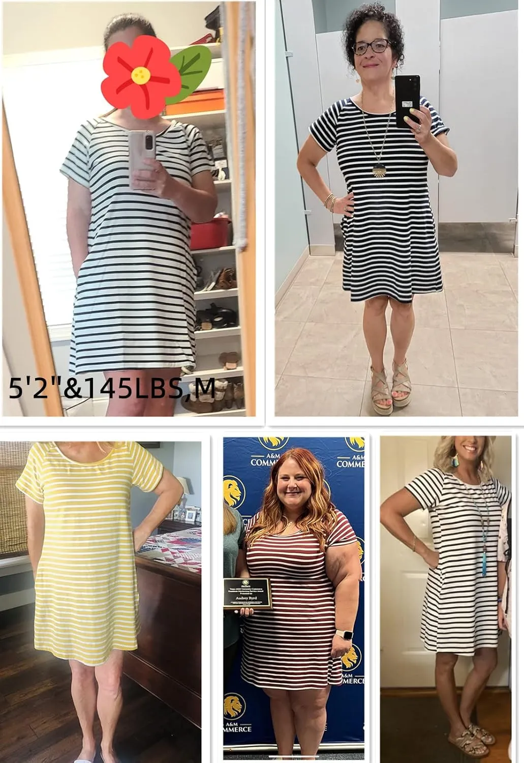 Alaster Women’s Casual Summer T Shirt Dress Loose Short Sleeve Tunic Dress with Pocket for Women