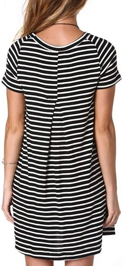Alaster Women’s Casual Summer T Shirt Dress Loose Short Sleeve Tunic Dress with Pocket for Women