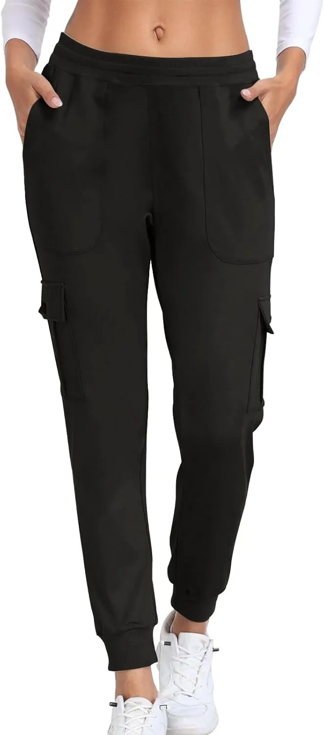 Athletic Pants Women Lightweight Hiking Cargo Pants Quick Dry Casual Trousers Soft Joggers Elastic Waist Sweatpants