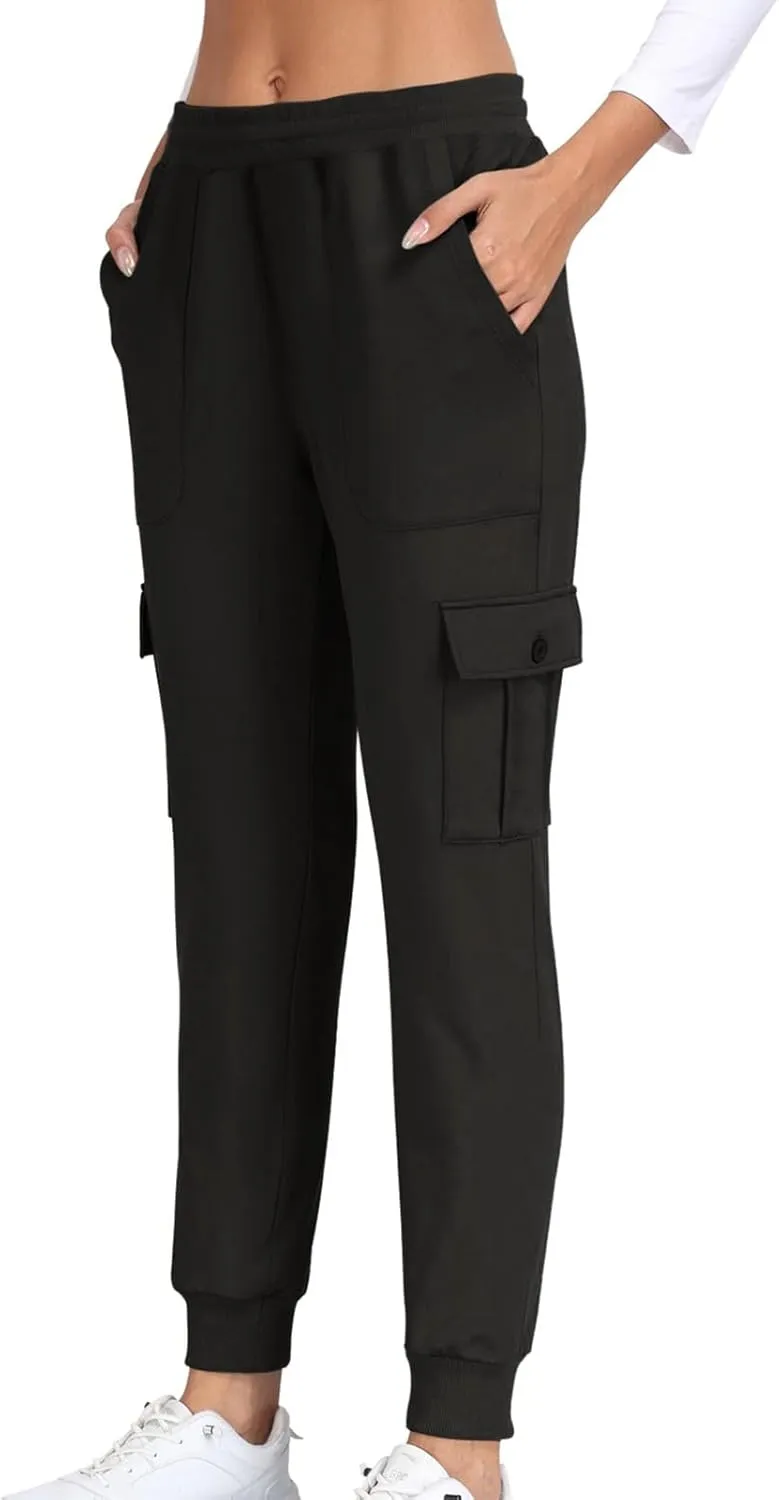 Athletic Pants Women Lightweight Hiking Cargo Pants Quick Dry Casual Trousers Soft Joggers Elastic Waist Sweatpants