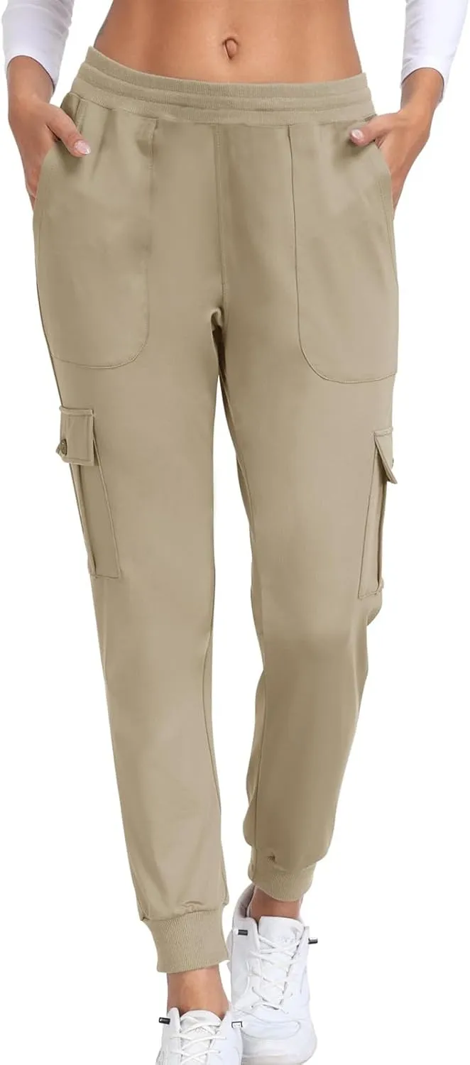 Athletic Pants Women Lightweight Hiking Cargo Pants Quick Dry Casual Trousers Soft Joggers Elastic Waist Sweatpants