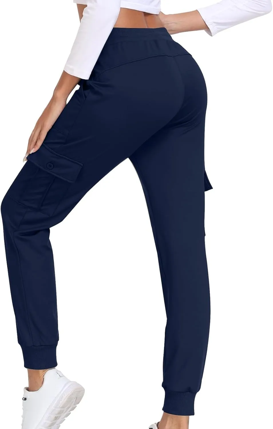 Athletic Pants Women Lightweight Hiking Cargo Pants Quick Dry Casual Trousers Soft Joggers Elastic Waist Sweatpants