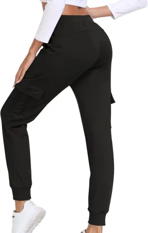 Athletic Pants Women Lightweight Hiking Cargo Pants Quick Dry Casual Trousers Soft Joggers Elastic Waist Sweatpants