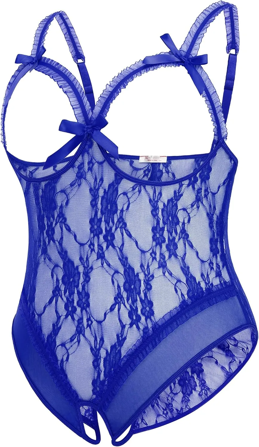 Avidlove Plus Size Lingerie Exotic Teddies Bodysuits One Piece Lace Babydoll Sleepwear
