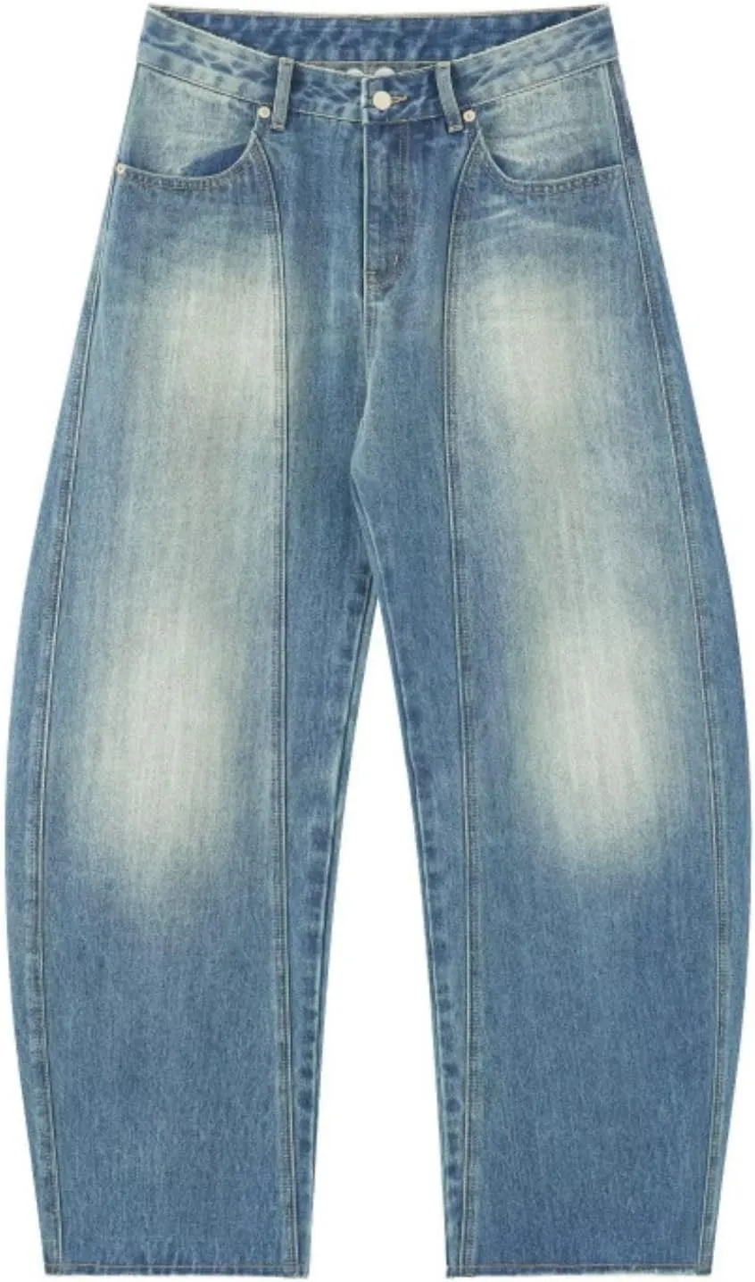 Baggy Jeans for Woman Men High Waisted Barrel Leg Jeans Y2K Casual Loose Denim Pants Grunge Clothes
