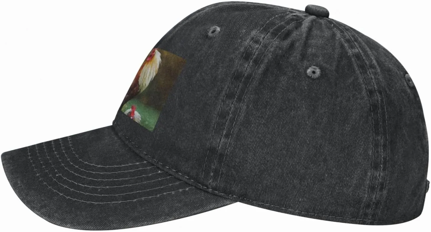 Beautiful Rooster Hen Unisex Baseball Cap Breathable Cotton Trucker Hat Classic Denim Dad Hat Summer Sun Hat