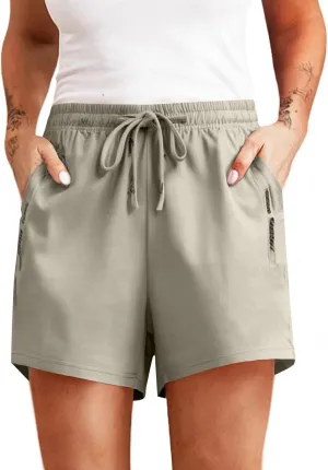 Beeswan Pants for Women Over 50 Ultra Stretch Breathable Quick Dry Elastic Waist Bermuda Shorts with Pockets