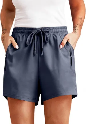 Beeswan Pants for Women Over 50 Ultra Stretch Breathable Quick Dry Elastic Waist Bermuda Shorts with Pockets
