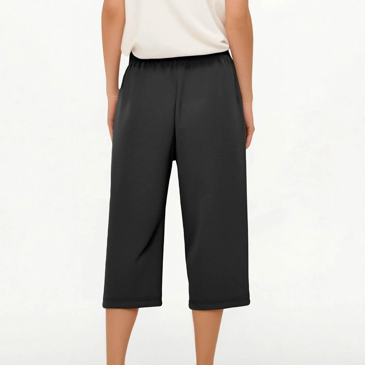 Beeswan Pants for Women Quick Dry Comfy Fit Stretch Active Capri Pant Casual Lightweight Wide Leg Capris