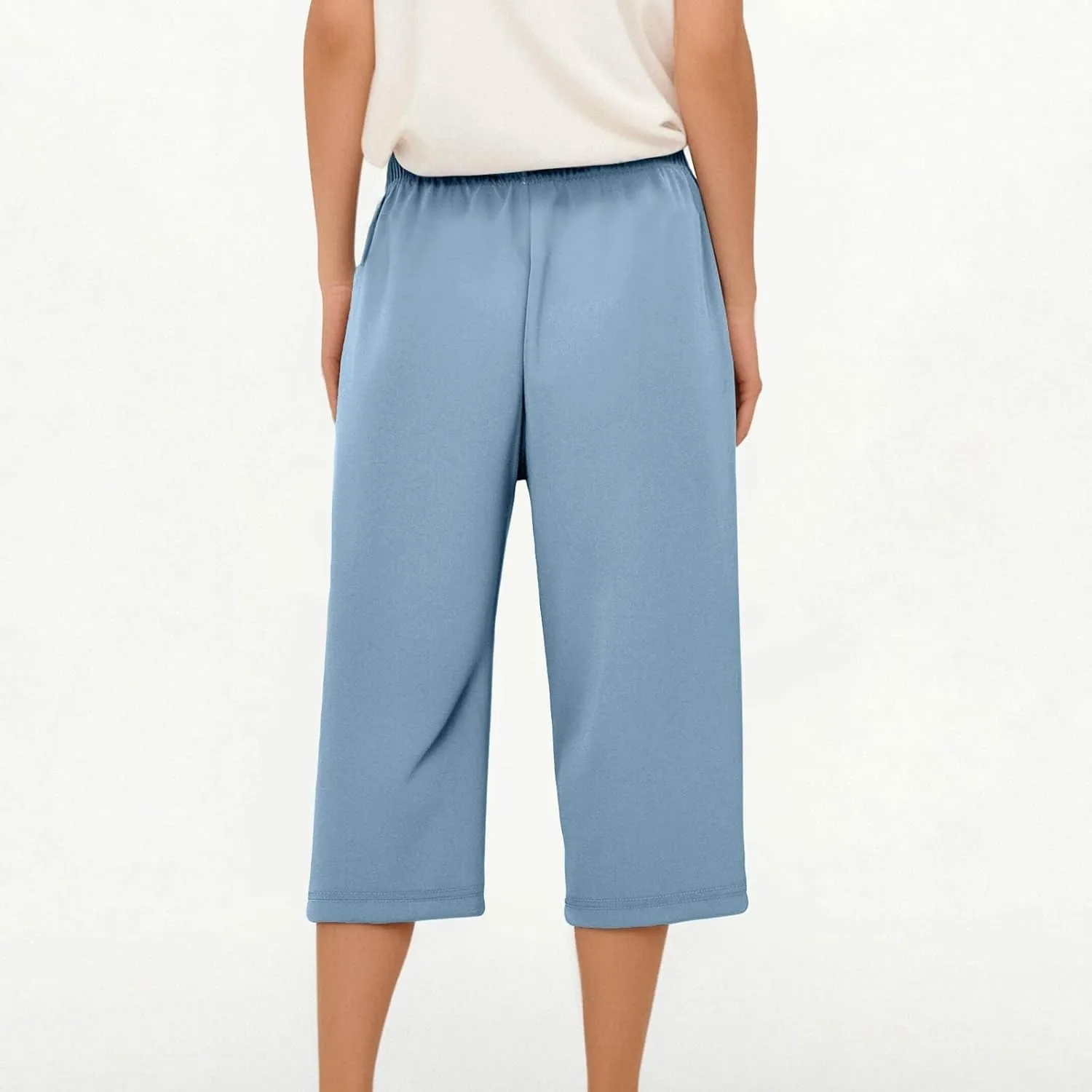 Beeswan Pants for Women Quick Dry Comfy Fit Stretch Active Capri Pant Casual Lightweight Wide Leg Capris
