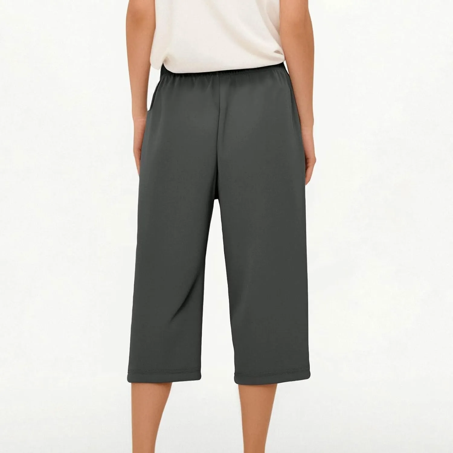 Beeswan Pants for Women Quick Dry Comfy Fit Stretch Active Capri Pant Casual Lightweight Wide Leg Capris