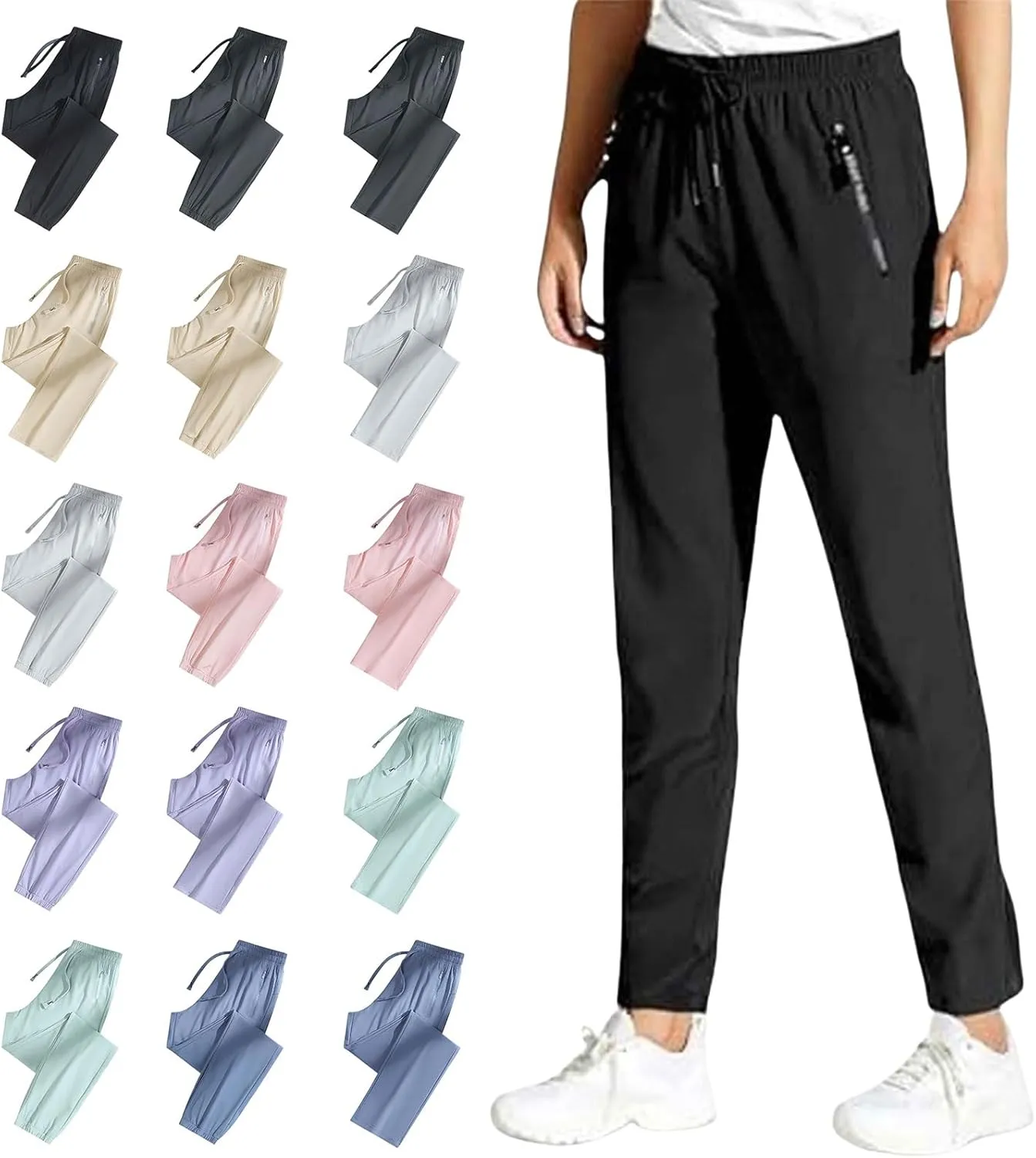 Beeswan Pants Women Ultra Stretch Breathable Casual Comfy Fit Pant Quick Drying Work Glide Pants Active Sweatpants