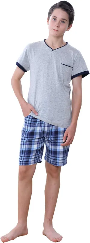 Big Boys Long Sleeve Plaid Pajamas Cotton Young Teens Sleepwear 10-16Years