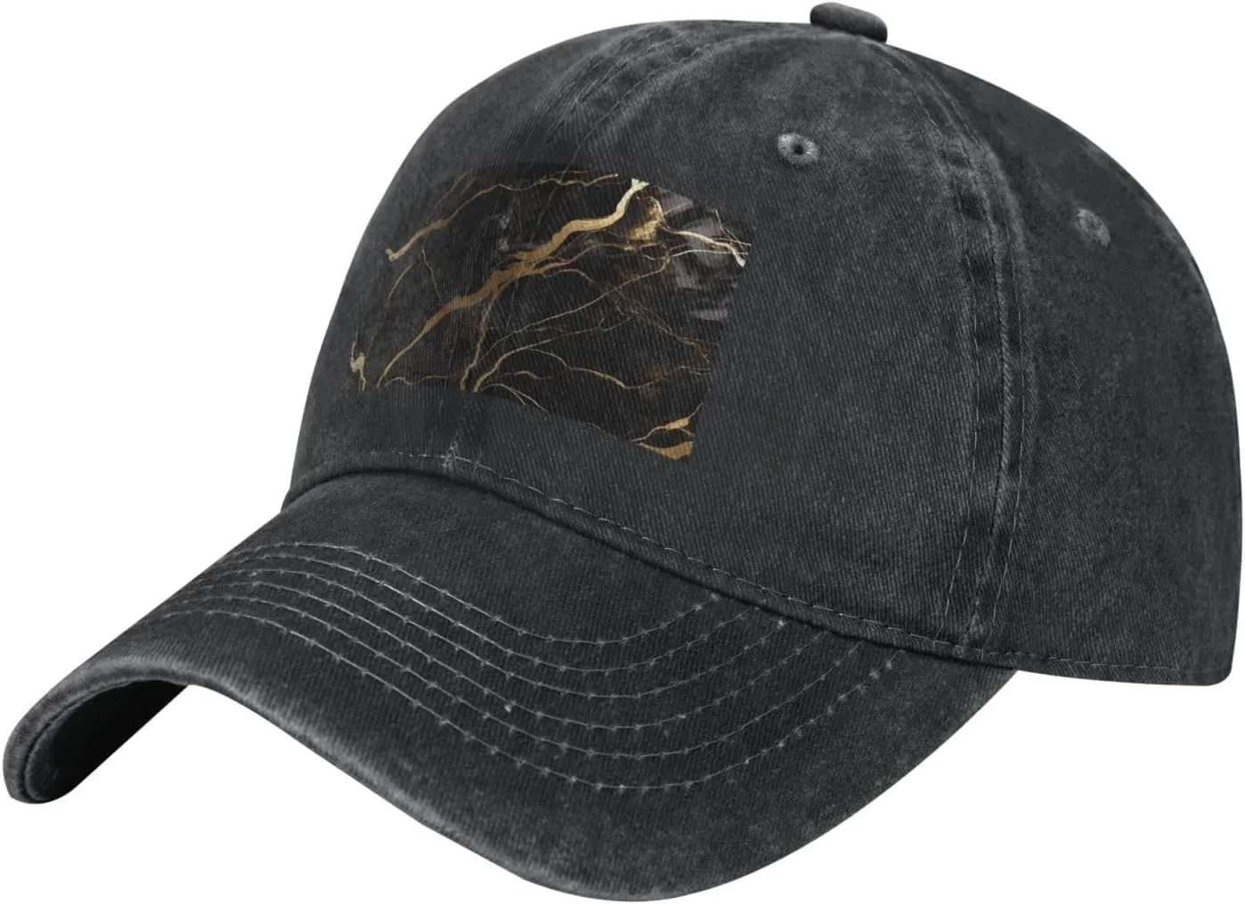 Black Gold Marble Unisex Baseball Cap Breathable Cotton Trucker Hat Classic Denim Dad Hat Summer Sun Hat