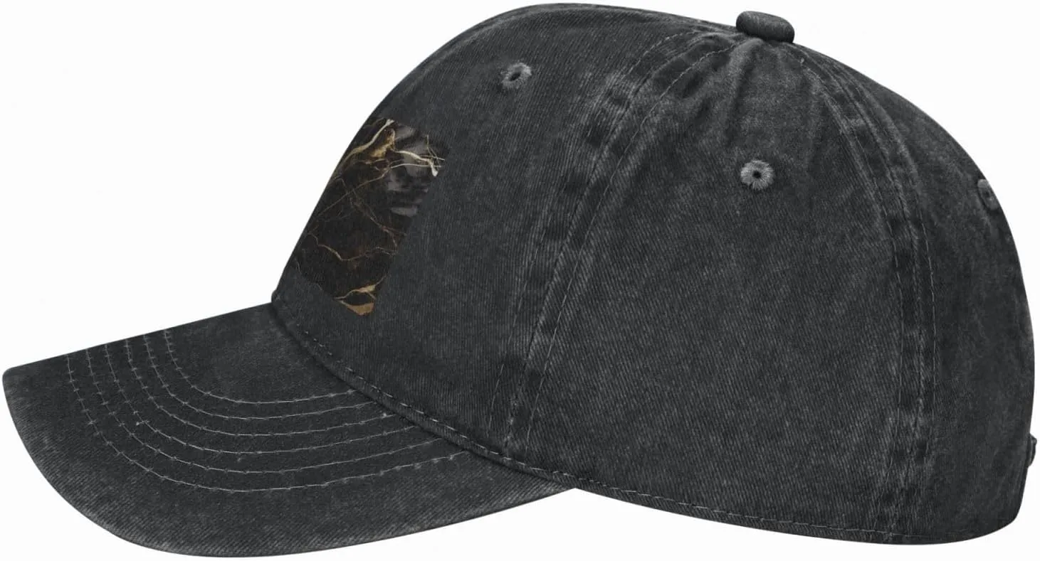 Black Gold Marble Unisex Baseball Cap Breathable Cotton Trucker Hat Classic Denim Dad Hat Summer Sun Hat