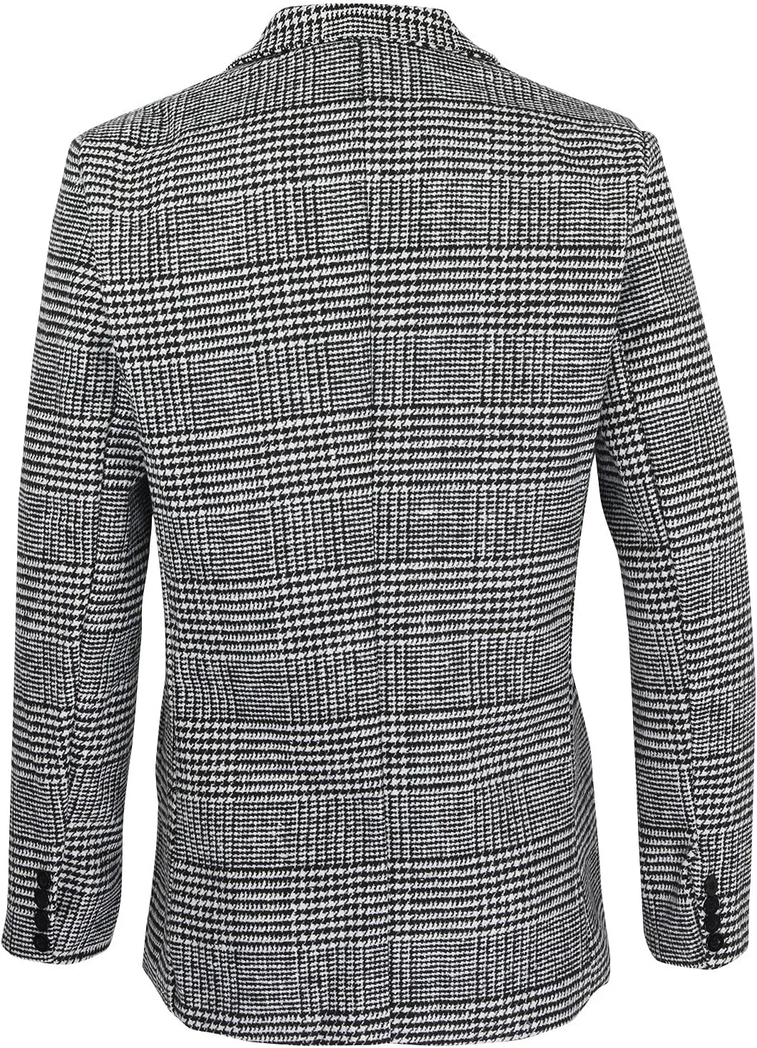 Blazer for Men's Casual Business Coats Single-Breasted Retro Plaid Plus Size Slim-fit Dad Suit Tops for Party Prom