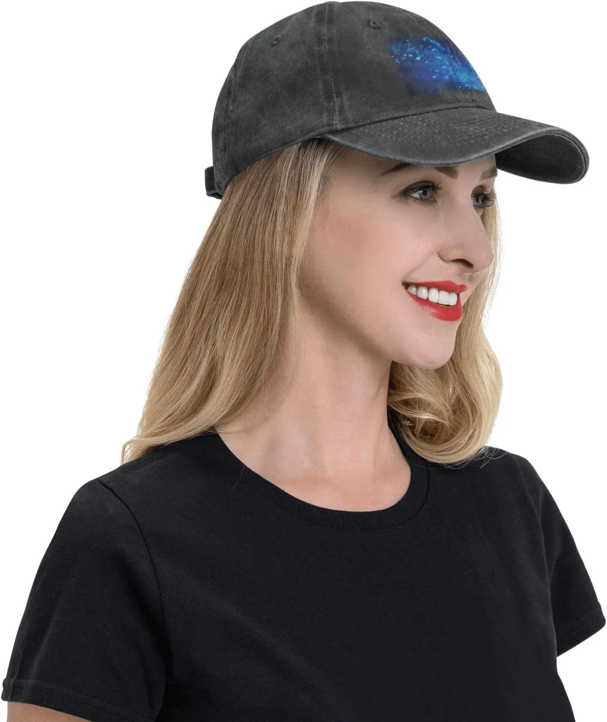 Blue Musical Notes Unisex Baseball Cap Breathable Cotton Trucker Hat Classic Denim Dad Hat Summer Sun Hat