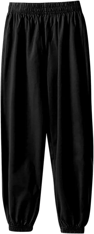 Boys Girls Casual Sweatpants Athletic Joggers Solid Color Cotton Sport Active Pant Kids Breathable Track Pants Clothes