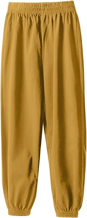 Boys Girls Casual Sweatpants Athletic Joggers Solid Color Cotton Sport Active Pant Kids Breathable Track Pants Clothes