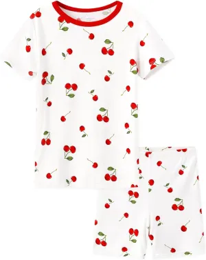 Boys Girls Pajama Set Toddlers 2 Piece Unisex Kids Pajamas Pjs Short Sleeve Snug Fit Rayon Sleepwear 2T-5T