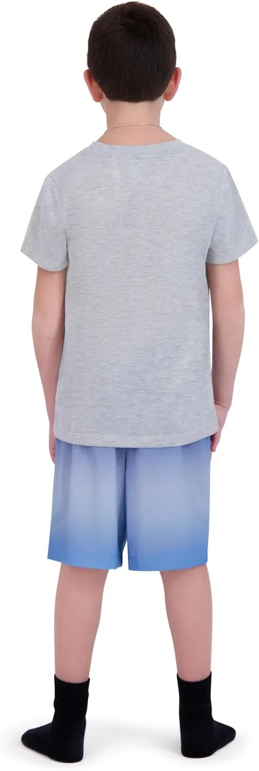 Boys Pajamas Set- 4-Piece Summer PJs Short Sleeve Tee & Shorts, Boys’ Sleepwear, Teens Kids Pajama Sizes 5-20