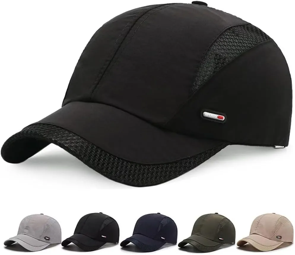Breathable Quick Drying Baseball Caps Athletic Sport Mesh Sun Hats Lightweight Unstructured Adjustable Comfy Fit