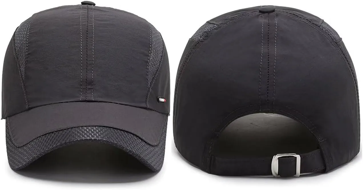 Breathable Quick Drying Baseball Caps Athletic Sport Mesh Sun Hats Lightweight Unstructured Adjustable Comfy Fit