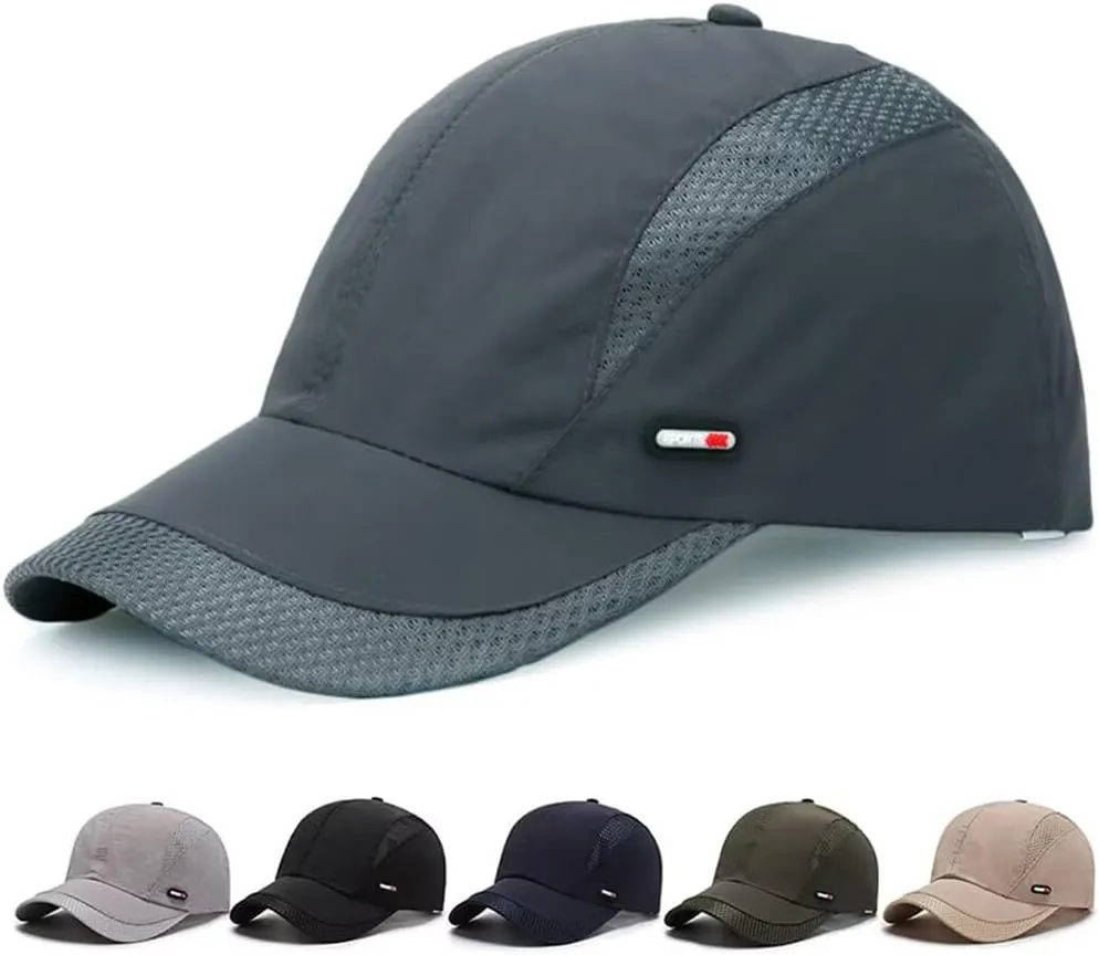 Breathable Quick Drying Baseball Caps Athletic Sport Mesh Sun Hats Lightweight Unstructured Adjustable Comfy Fit