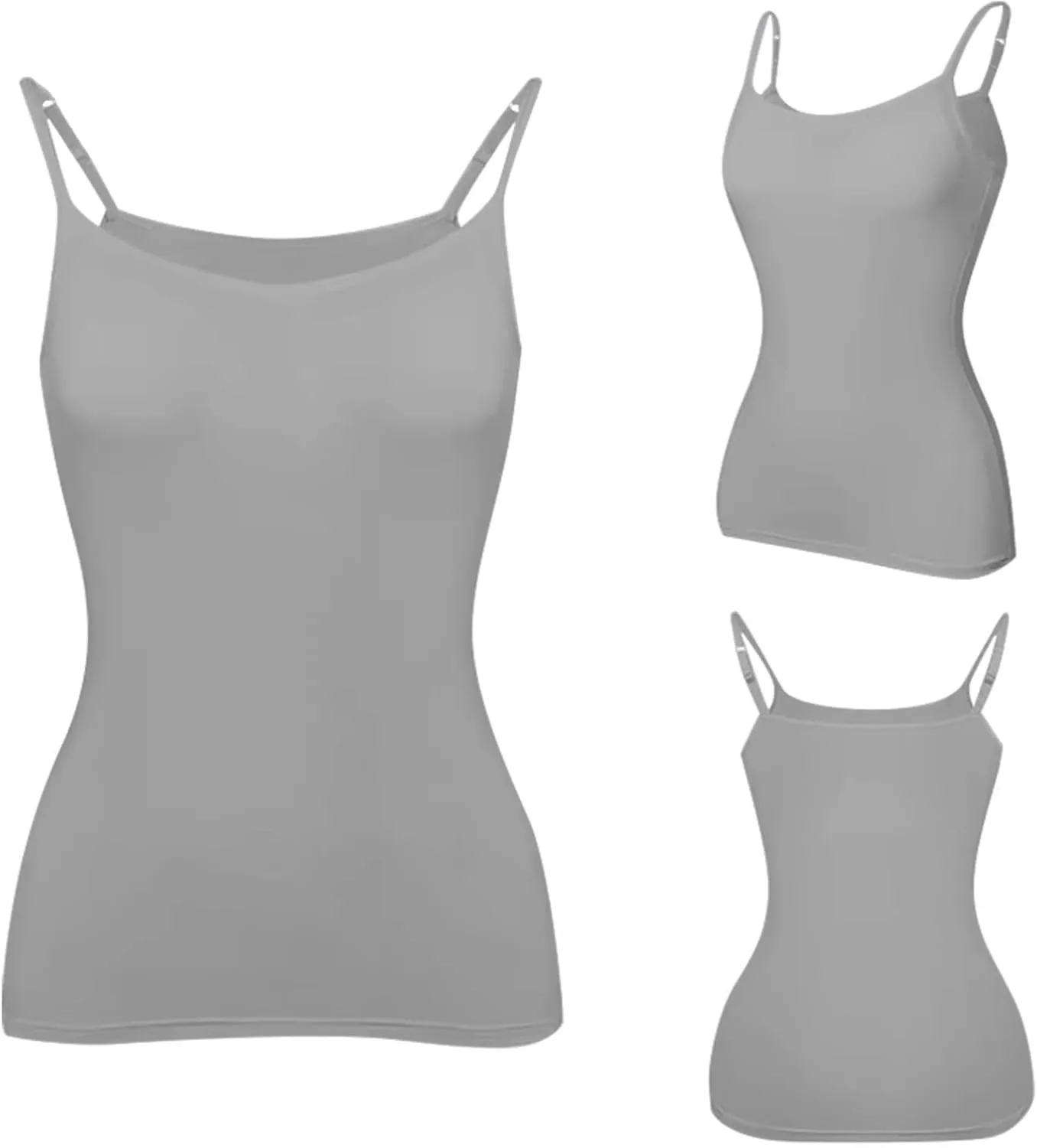 Built in Bra Tank Tops for Women Adjustable Spaghetti Strap Camisole Sleeveless Slim Fit Basic Workout Tops
