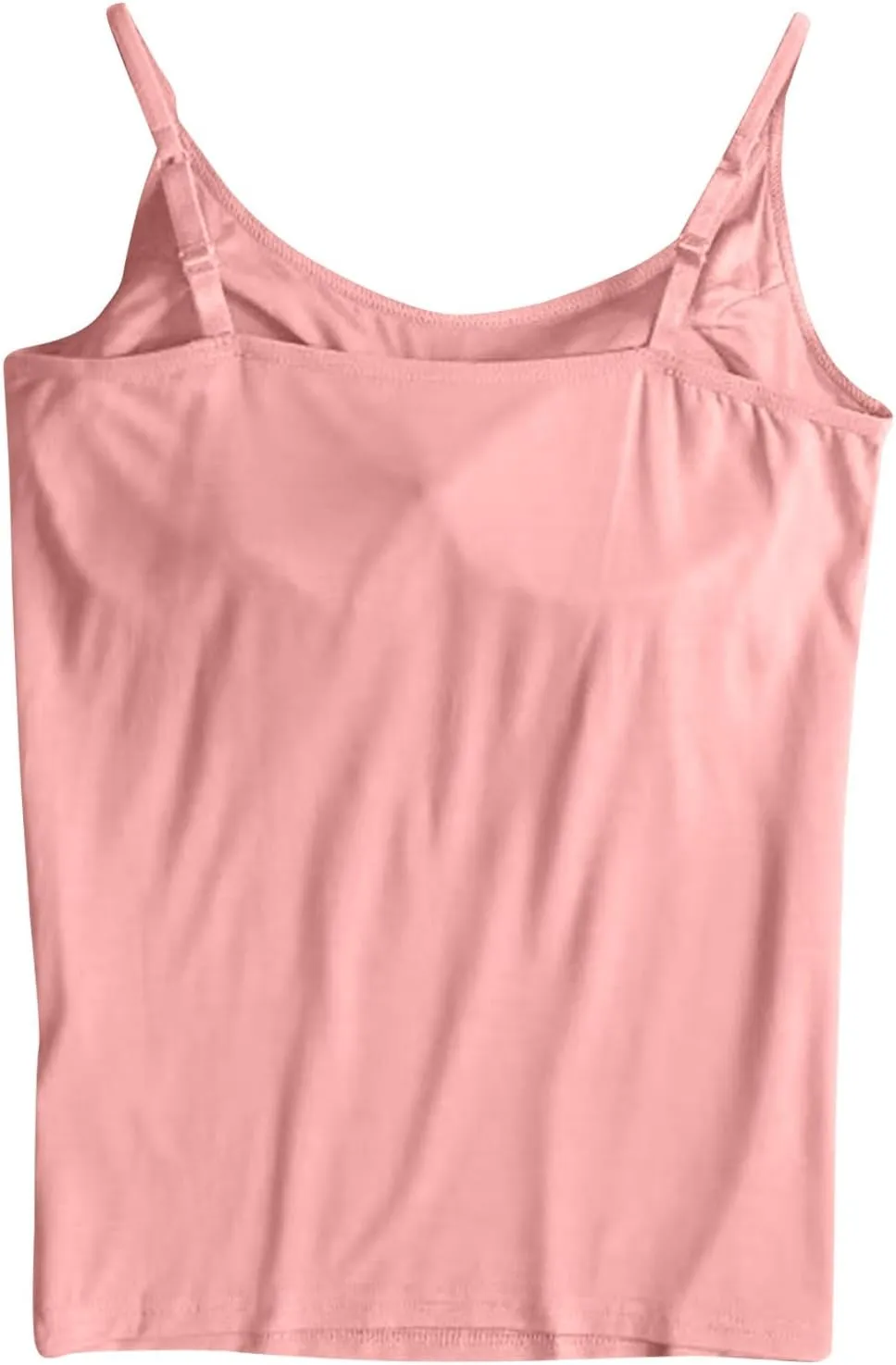 Camisole Tops for Women Built in Bra Adjustable Spaghetti Strap Cotton Workout Yoga Shirts Summer Basic Tank Tops