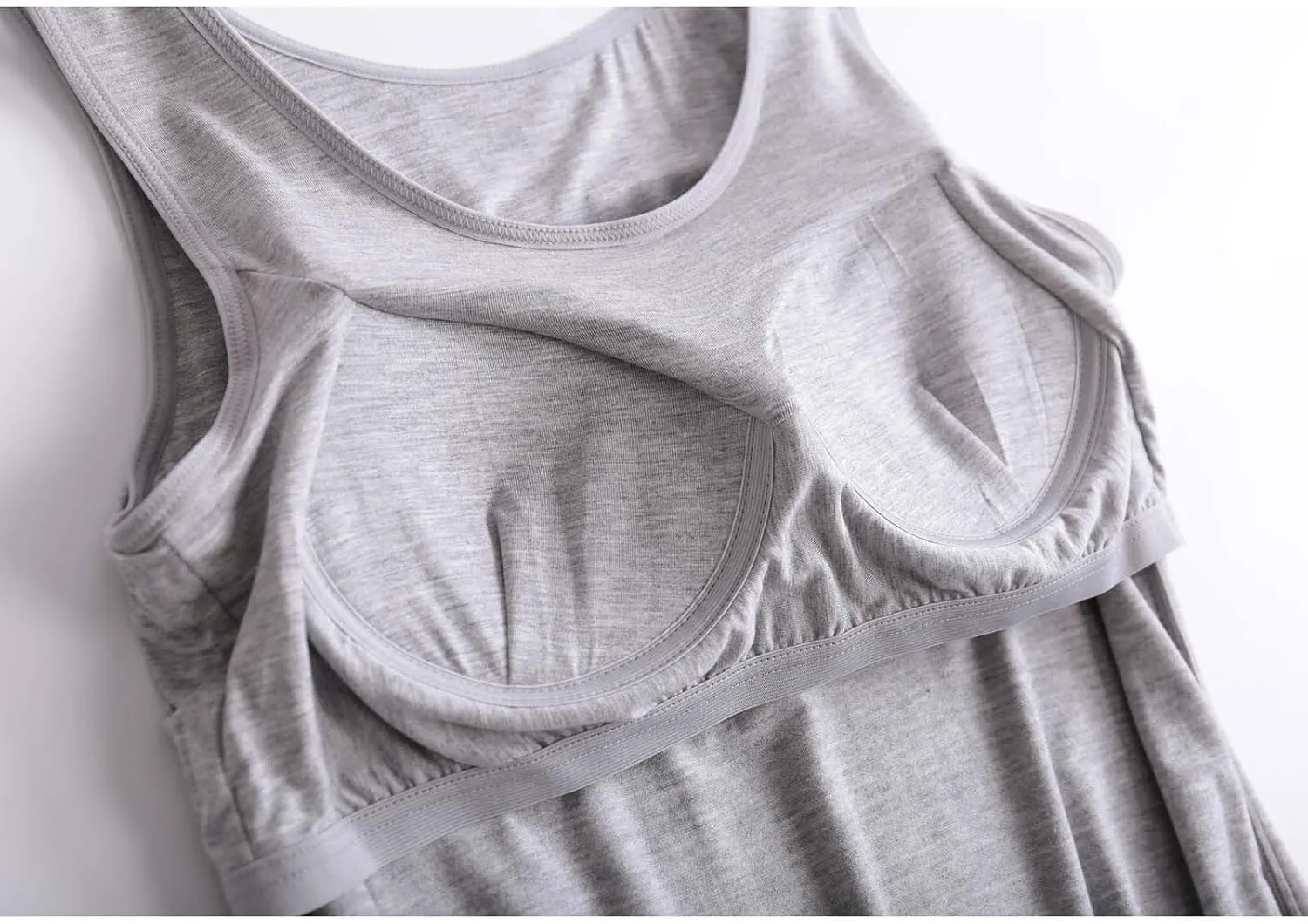 Camisole Tops for Women Built in Bra Casual Scoop Neck Sleeveless Yoga Shirts Basic Padded Tank Tops Summer Clothes
