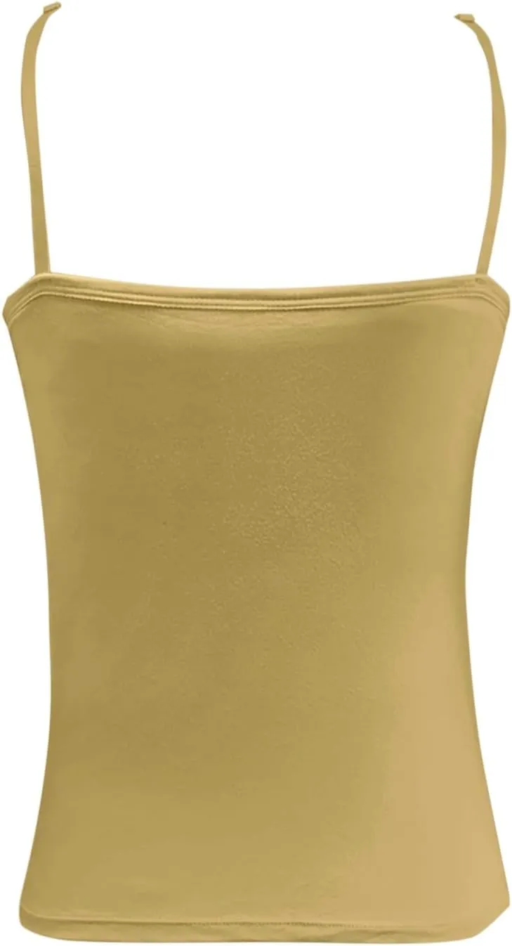 Camisole Tops for Women Summer Spaghetti Straps Seamless Tank Top Wtih Shelf Bra Workout Yoga Shirts