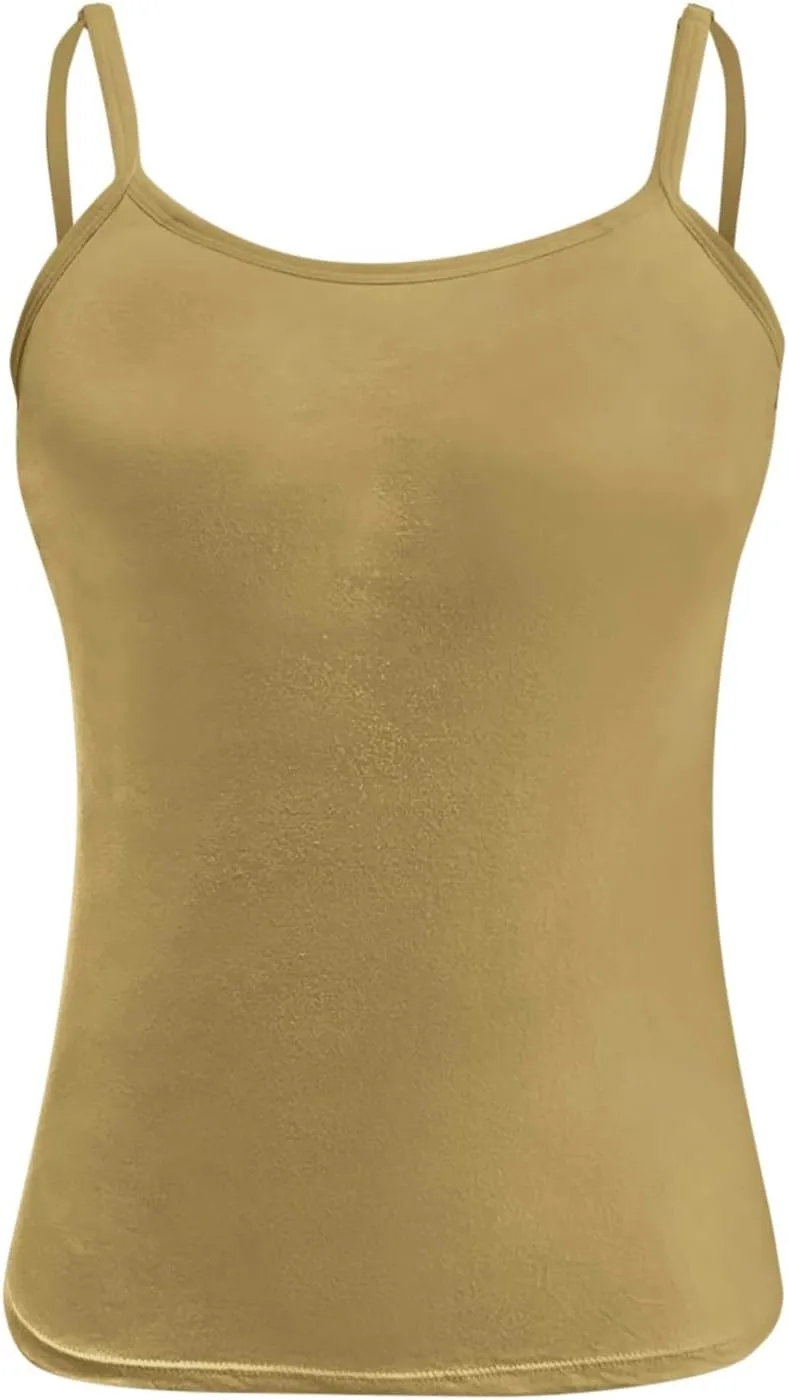 Camisole Tops for Women Summer Spaghetti Straps Seamless Tank Top Wtih Shelf Bra Workout Yoga Shirts
