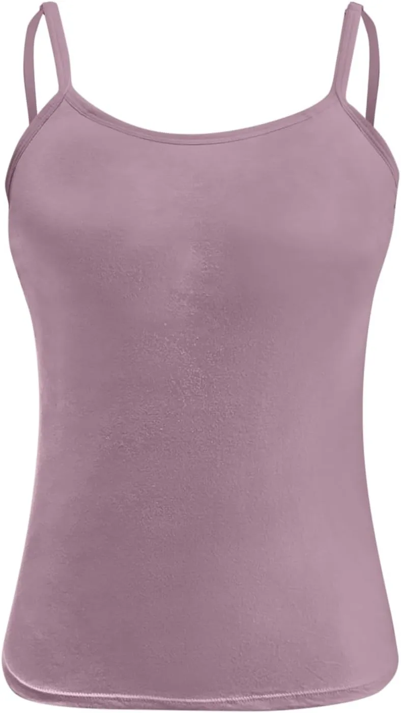 Camisole Tops for Women Summer Spaghetti Straps Seamless Tank Top Wtih Shelf Bra Workout Yoga Shirts