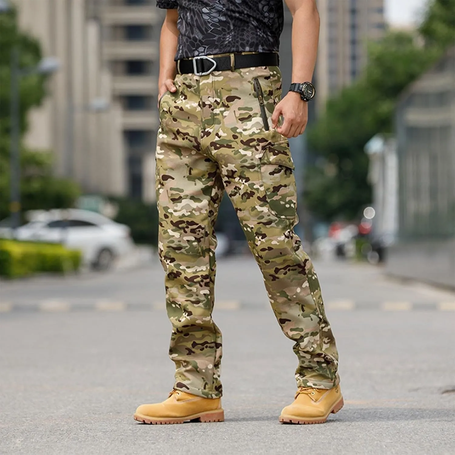 Camo Tactical Pants Men Zip Off Water Resistant Ripstop Pants Athletic Quick Dry Apparel Outdoor