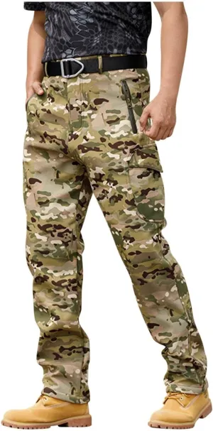 Camo Tactical Pants Men Zip Off Water Resistant Ripstop Pants Athletic Quick Dry Apparel Outdoor