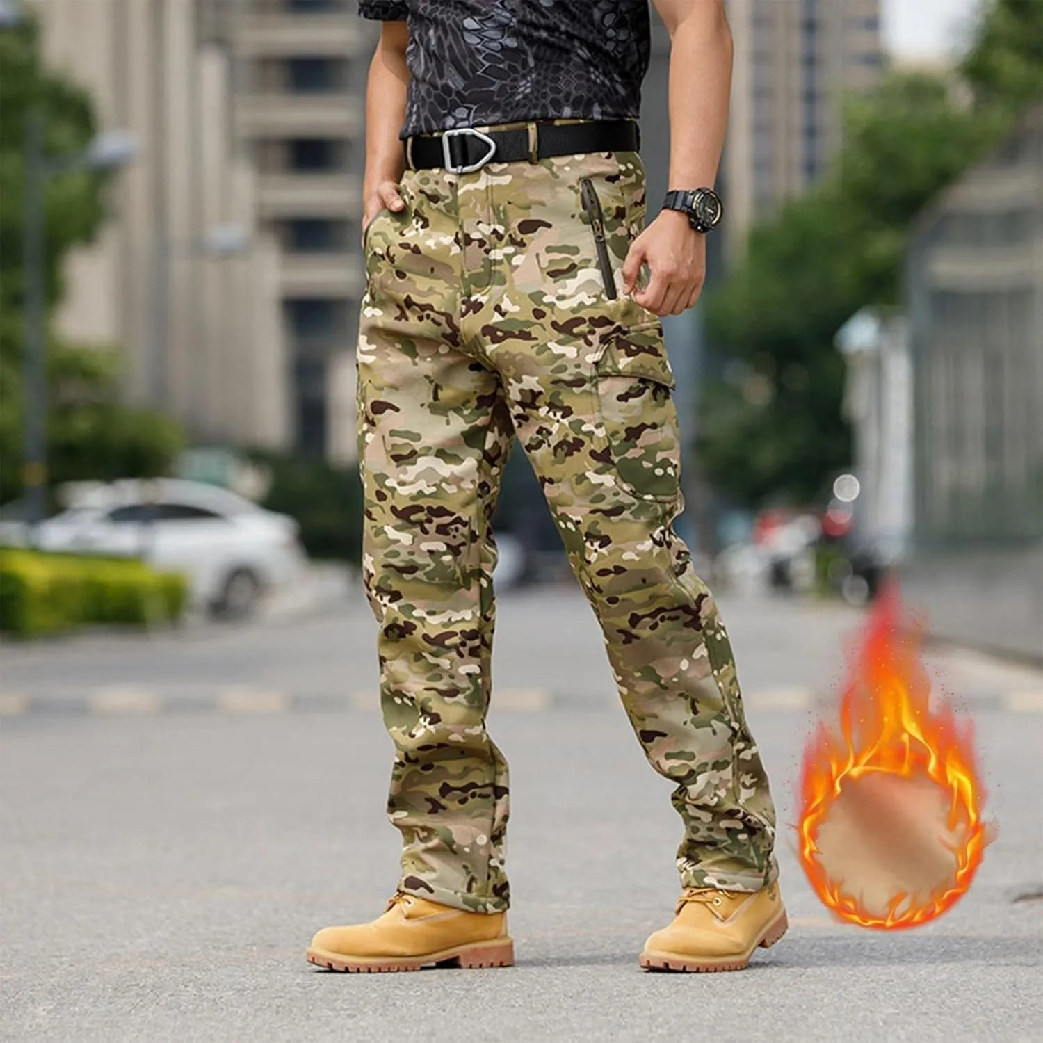 Camo Tactical Pants Men Zip Off Water Resistant Ripstop Pants Athletic Quick Dry Apparel Outdoor