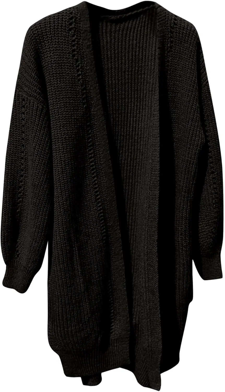 Cardigan Sweaters for Women Chunky Knit Lightweight Sweaters Long Oversized Open Front Cardigan with Pocket Loungewear
