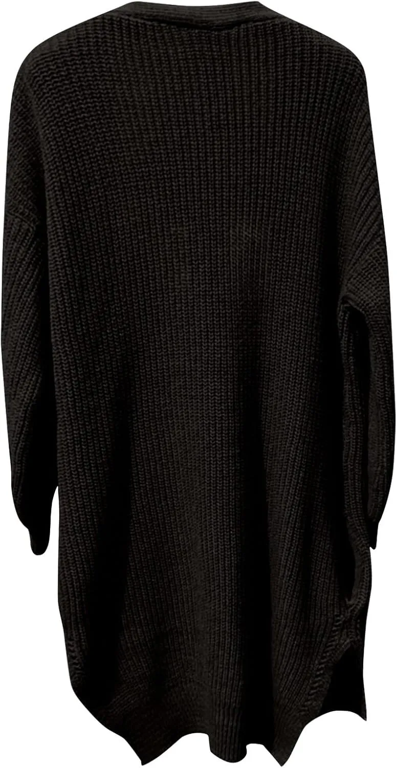 Cardigan Sweaters for Women Chunky Knit Lightweight Sweaters Long Oversized Open Front Cardigan with Pocket Loungewear