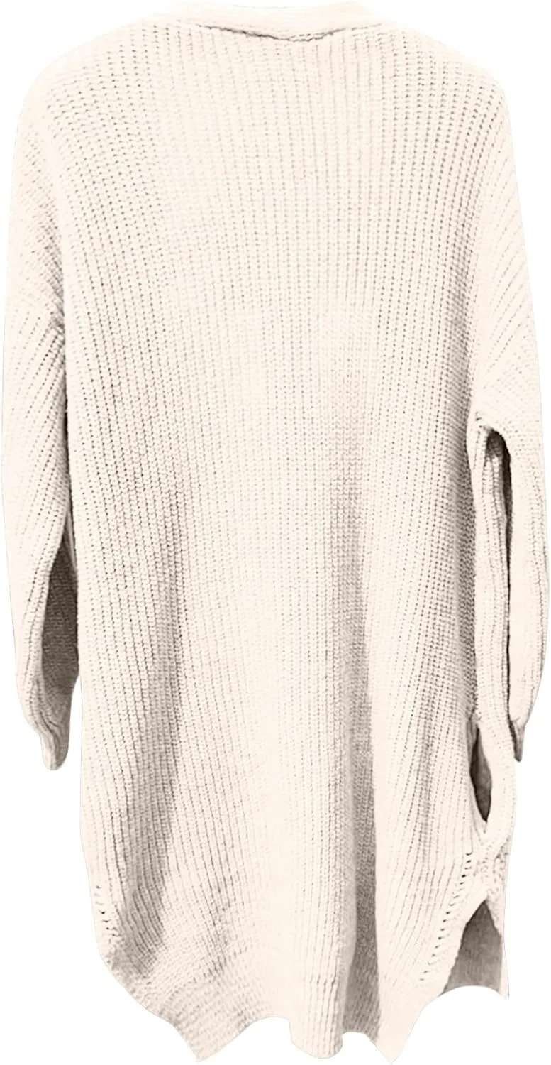Cardigan Sweaters for Women Chunky Knit Lightweight Sweaters Long Oversized Open Front Cardigan with Pocket Loungewear