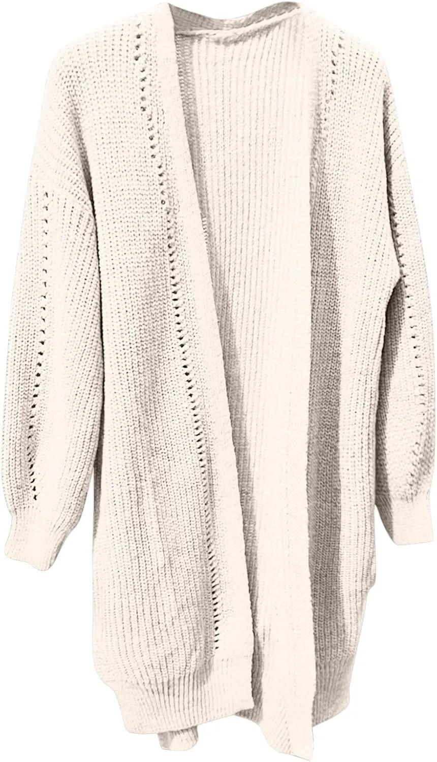 Cardigan Sweaters for Women Chunky Knit Lightweight Sweaters Long Oversized Open Front Cardigan with Pocket Loungewear