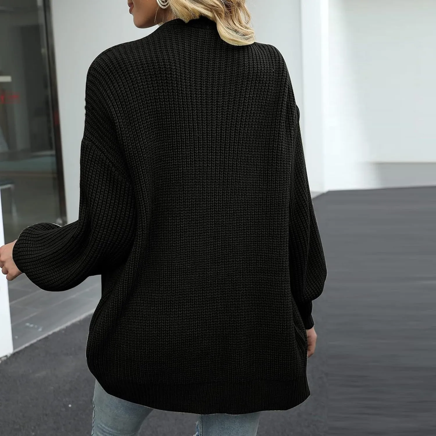 Cardigan Sweaters for Women Chunky Knit Open Front Cardigan Long Oversized Batwing Lightweight Sweaters Loungewear