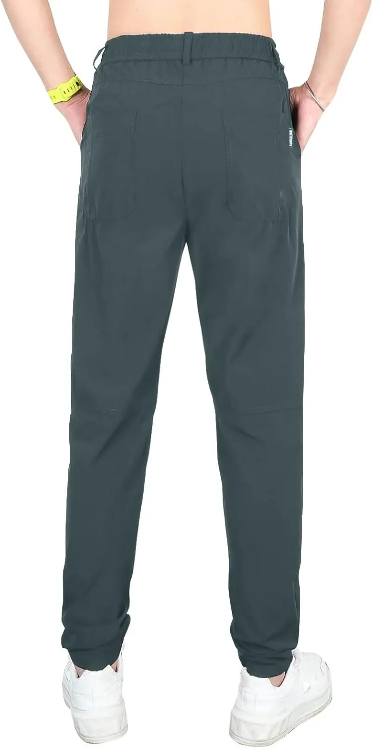 Cargo Pants for Men Waterproof Multipants - High Stretch Multi-Pocket Durable Cargo Pants Drawstring Slim Fit Hiking Pant