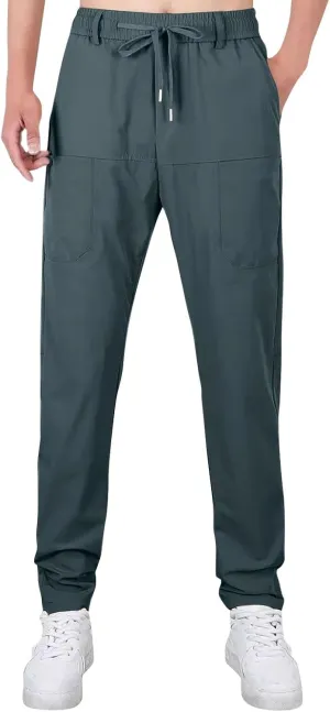 Cargo Pants for Men Waterproof Multipants - High Stretch Multi-Pocket Durable Cargo Pants Drawstring Slim Fit Hiking Pant